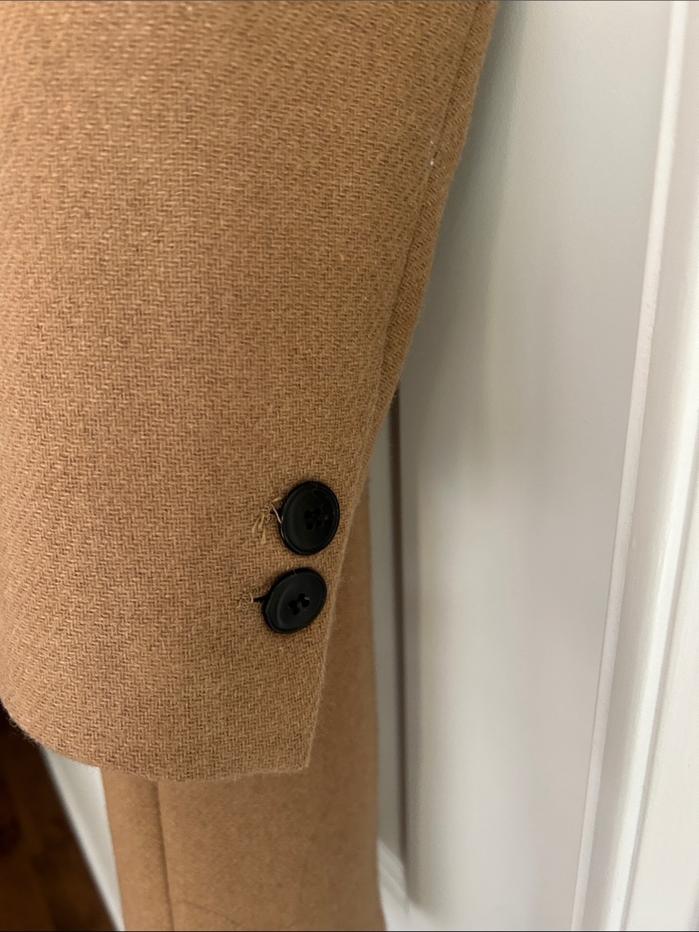 Zara Camel Double-Breasted Pea Coat - Picture 4 of 6